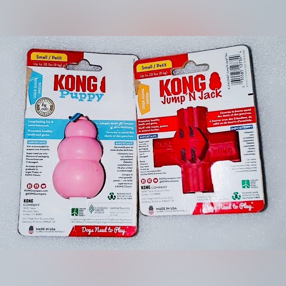 Bundle of 2 New KONG Puppy Toys | Pink & Red Colors | NWT - Picture 2 of 11